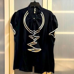 Black silk blouse size XL